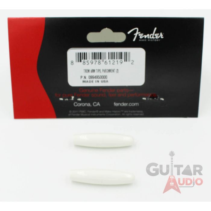 Genuine Fender Stratocaster/Strat Guitar Tremolo/Trem Arm Tips, Parchment (2)