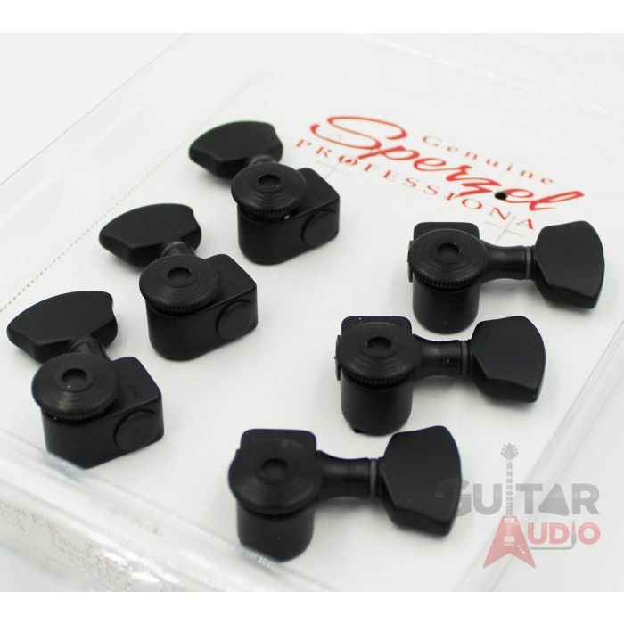 Sperzel 3x3 Trimlok 3 Per Side Locking Guitar Tuners 3+3 Tuning Pegs - BLACK