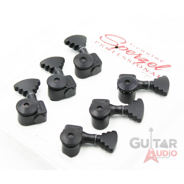 Sperzel 3x3 STEP BUTTON Trimlok 3-Per-Side Locking Guitar Tuners - BLACK
