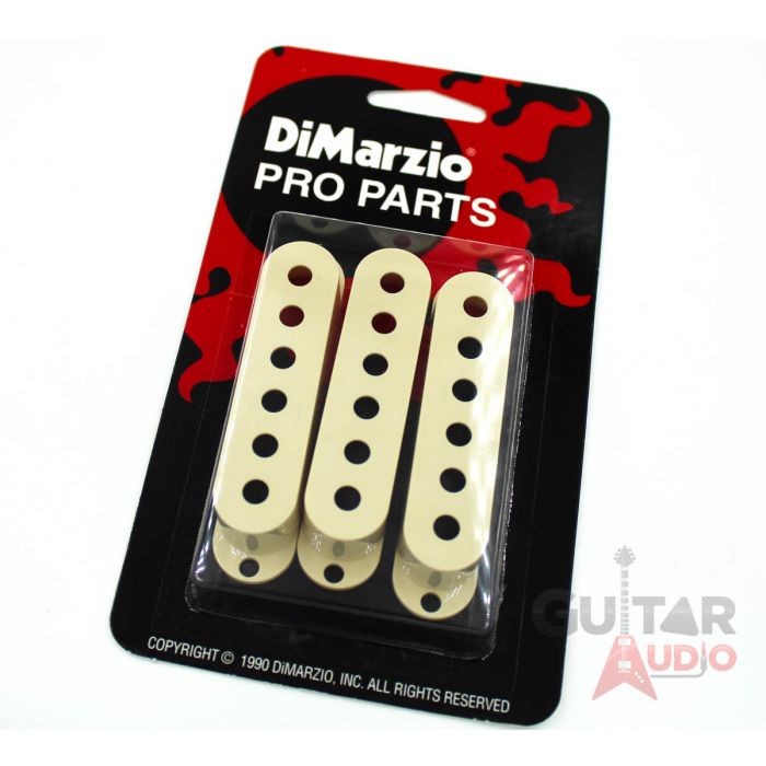 DiMarzio Pickup Covers, (3) for Fender Strat/Stratocaster - AGED WHITE DM2001AW