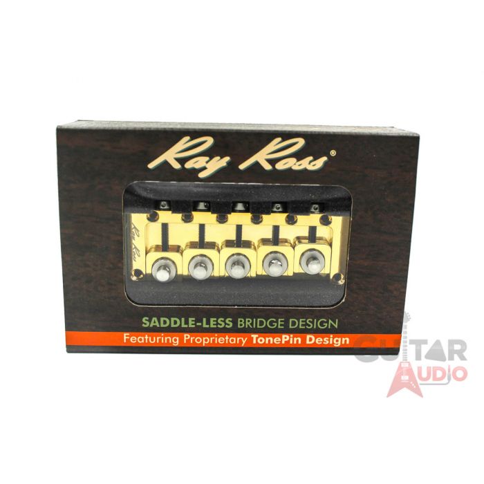 Ray Ross Saddle-Less/Saddleless 5-STRING 19mm Space Bass Bridge - GOLD, RRB519G