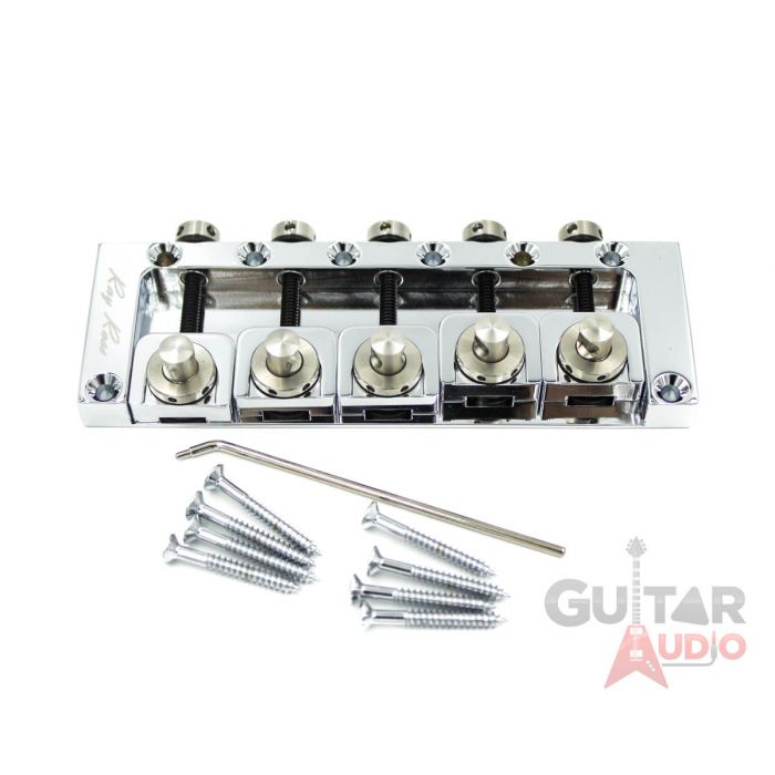 Ray Ross Saddle-Less/Saddleless 5-STRING 19mm Space Bass Bridge - CHROME  RRB519C