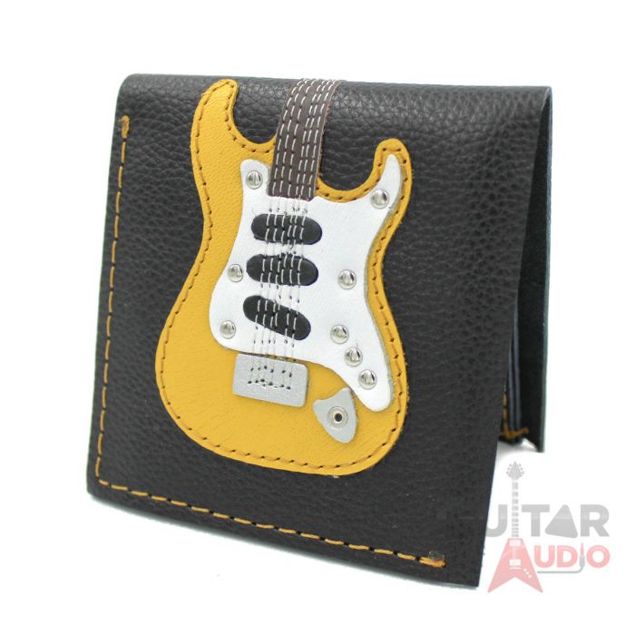 AXE HEAVEN Genuine Leather Yellow ST Electric Guitar Player Wallet Gift, GW-009