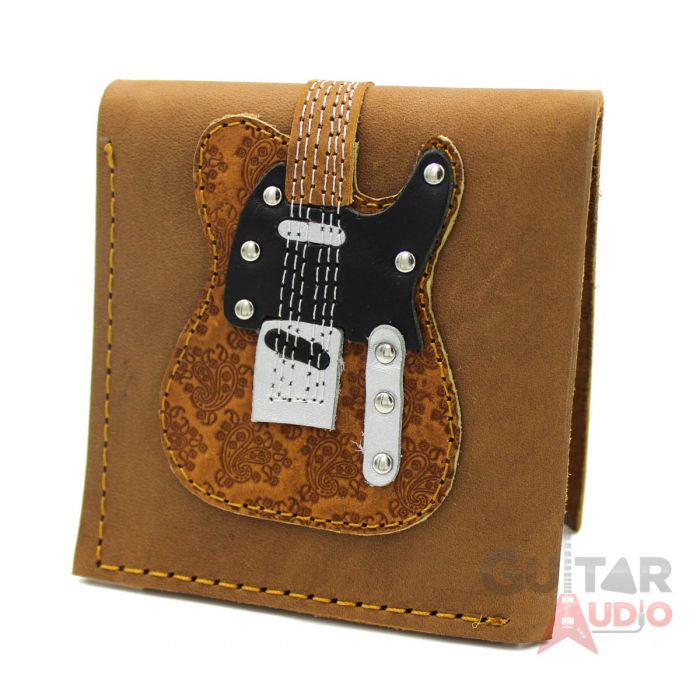 AXE HEAVEN Genuine Leather Brown Embossed Paisley Electric Guitar Wallet Gift
