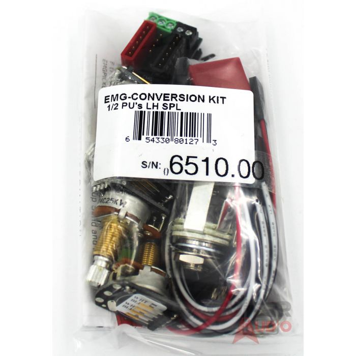 EMG 1 or 2 Pickups  Left-Handed SHORT/SPLIT SHAFT Conversion Wiring Kit, (6510.00)