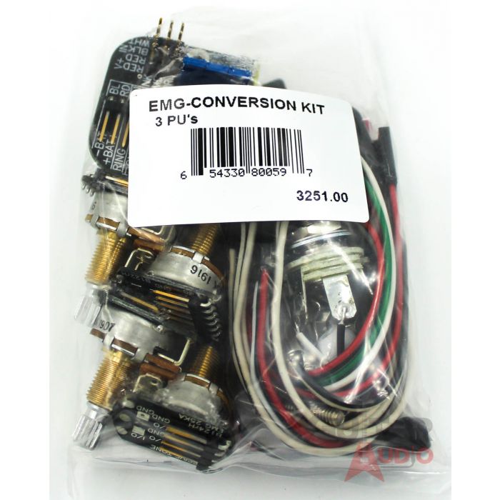 EMG 3 Pickup SHORT SHAFT Conversion Wiring Kit, (3251.00)