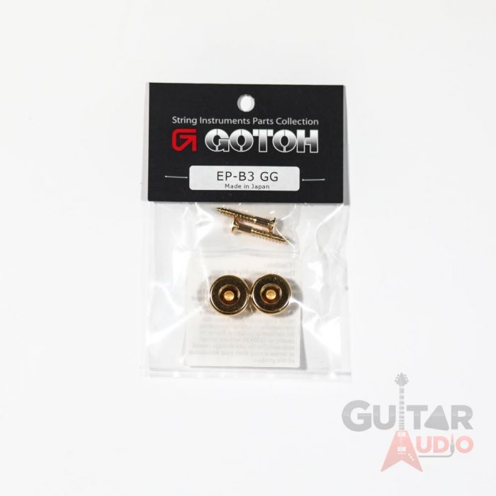 Gotoh EP-B3-GG Guitar Strap Buttons Set w/ Screws, GOLD