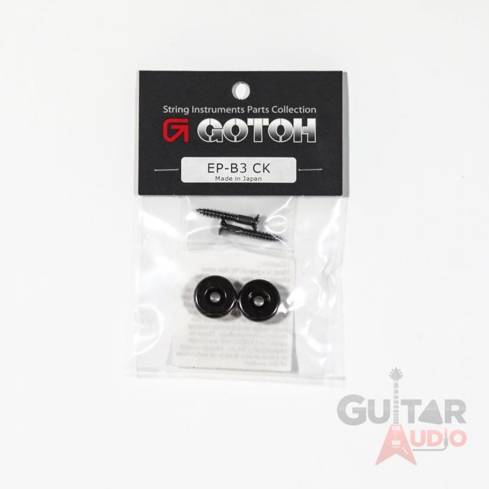 Gotoh EP-B3-CK Guitar Strap Buttons Set w/ Screws, COSMO BLACK