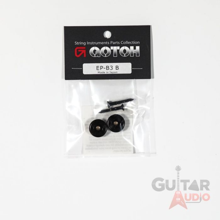 Gotoh EP-B3-B Guitar Strap Buttons Set w/ Screws, BLACK