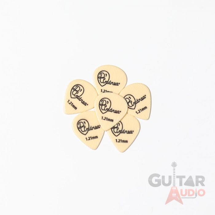 D'Andrea 551 Synthetic Grained Ivory 1.21mm Guitar Picks, 6-pack