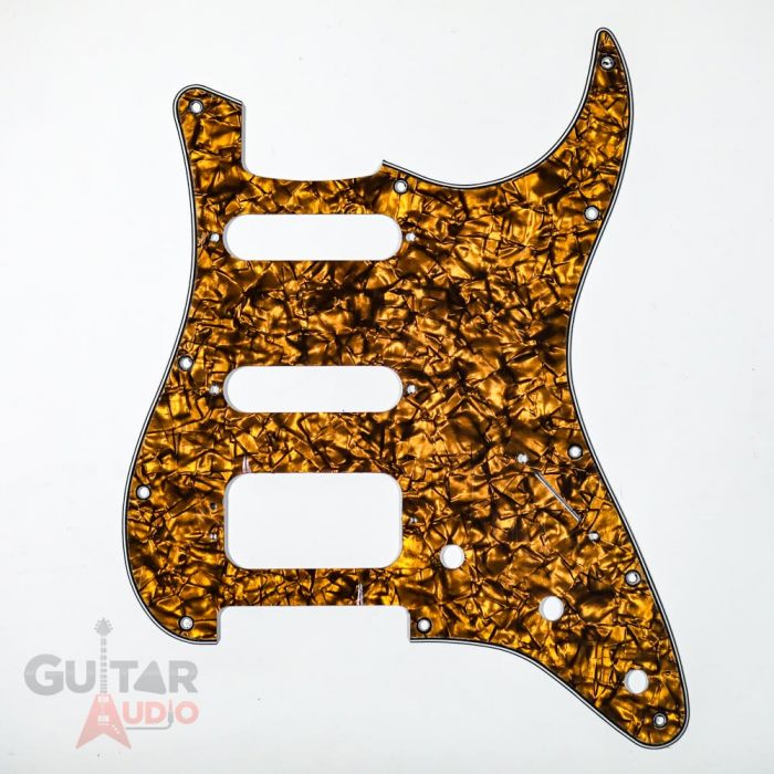 D'Andrea Pro Stratocaster 11-Hole HSS Pickguard, Gold Pearl, DPP-ST-GOP-HSS