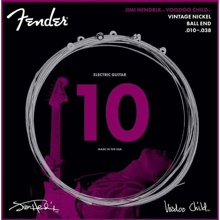 Fender Jimi Hendrix Voodoo Child BALL-END NICKEL Electric Guitar Strings, 10-38