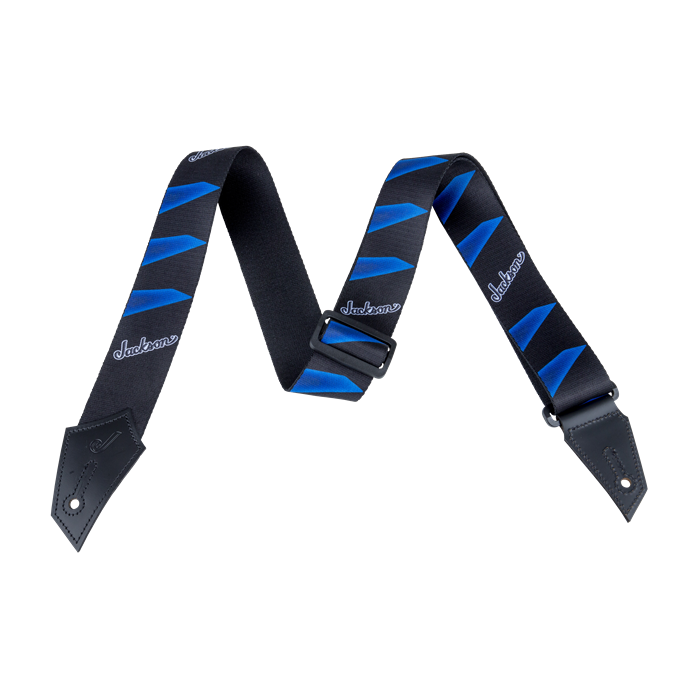 Genuine Jackson Logo Guitar Strap, Headstock Pattern, Black/Blue