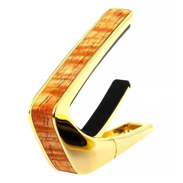 Thalia Wood Collection Guitar Capo - AAA Hawaiian Koa Inlay, 24k Gold