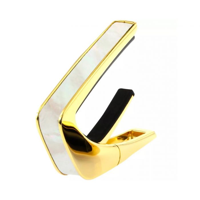 Thalia Shell Collection Guitar Capo - White Mother of Pearl, 24k Gold