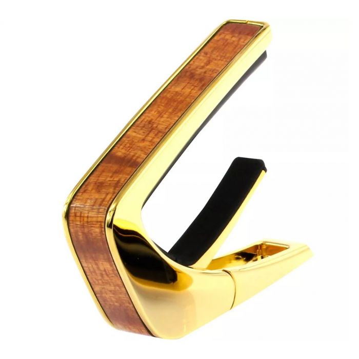 Thalia Wood Collection Guitar Capo - Sapele Inlay, 24k Gold