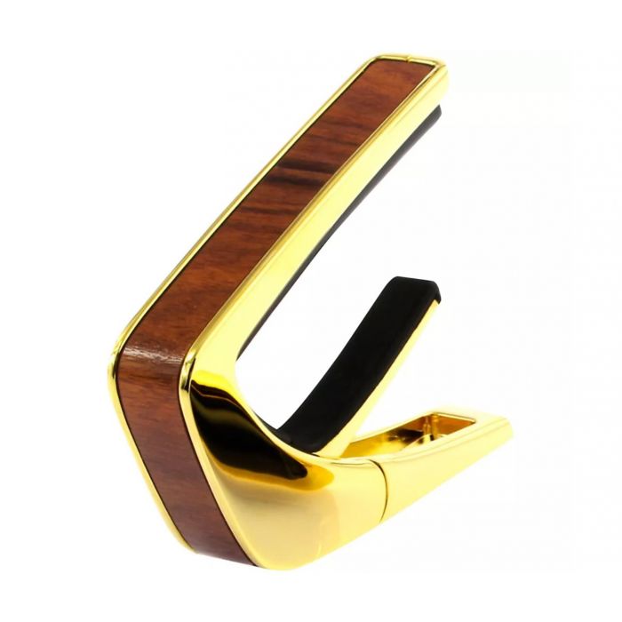 Thalia Wood Collection Guitar Capo - Santos Rosewood Inlay, 24k Gold