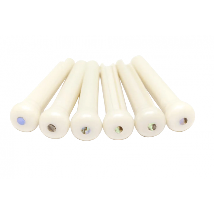 Graph Tech TUSQ Acoustic Guitar Bridge Pins, White with Paua Shell Dot Inlay