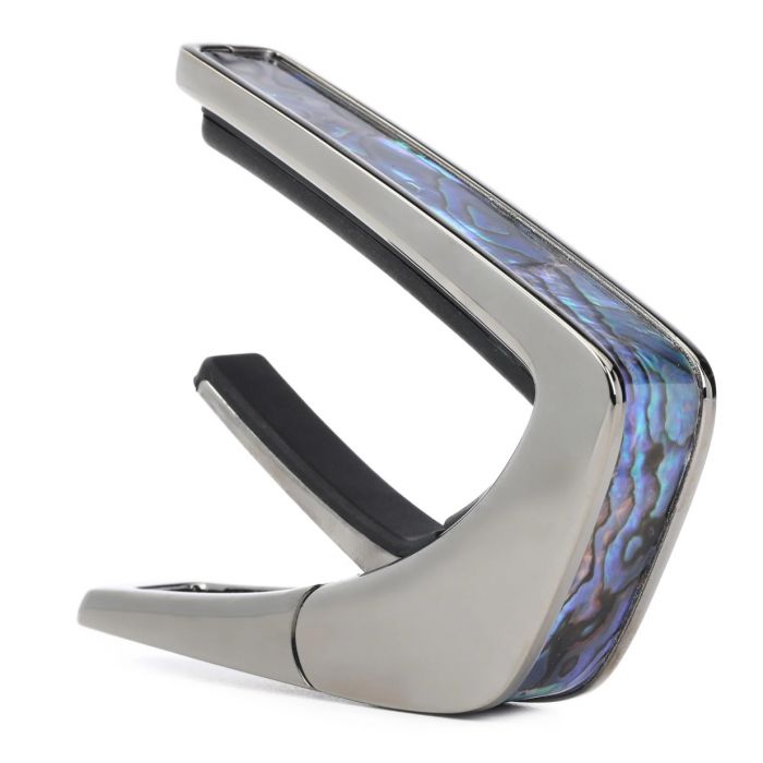 Thalia Shell Collection Guitar Capo - Blue Abalone Inlay, Black Chrome