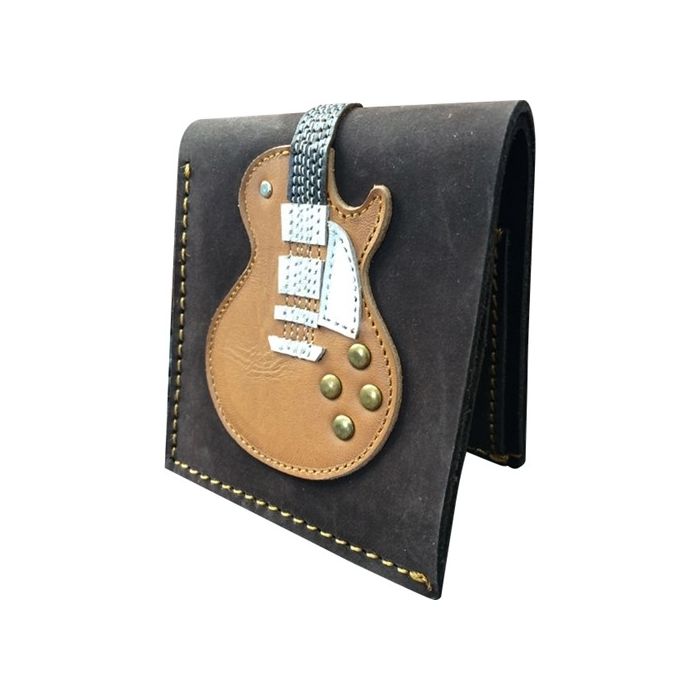 AXE HEAVEN Genuine Leather Honey Burst Electric Guitar Player Wallet Gift GW-007