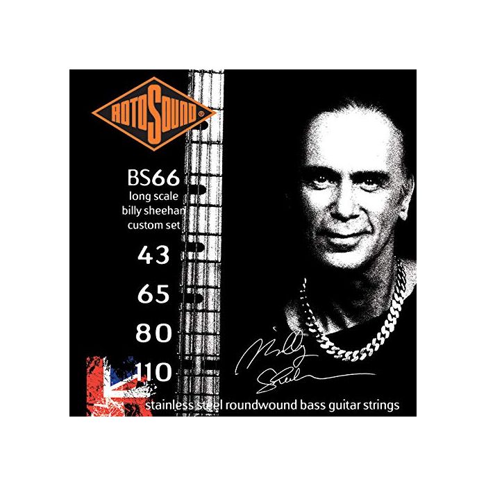 Rotosound Billy Sheehan Signature Custom Gauge Bass Strings - BS66, 43-110