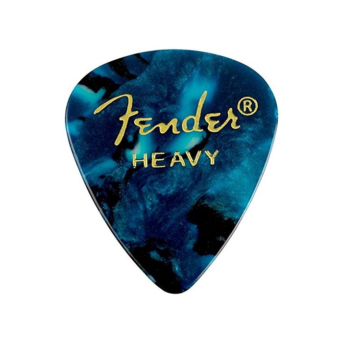 Fender 351 Premium Celluloid Guitar Picks - HEAVY, OCEAN TURQ 12-Pack (1 Dozen)