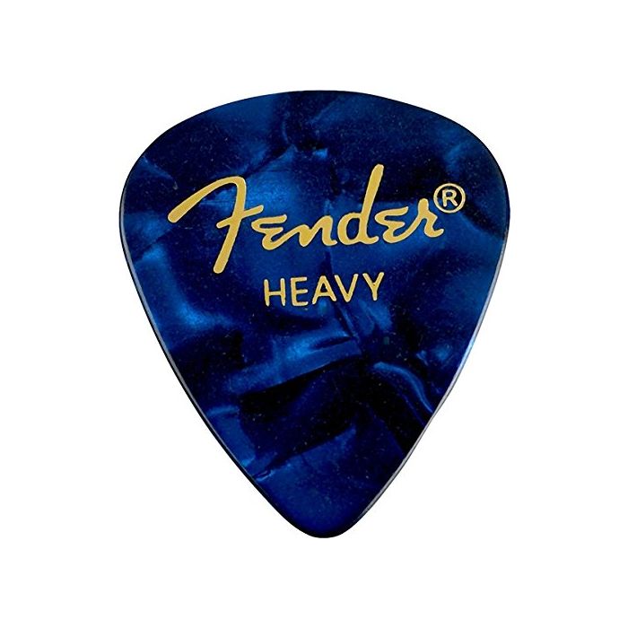 Fender 351 Premium Celluloid Guitar Picks - HEAVY, BLUE MOTO - 12-Pack (1 Dozen)