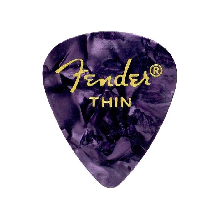 Fender 351 Premium Celluloid Guitar Picks - THIN PURPLE MOTO - 12-Pack (1 Dozen)