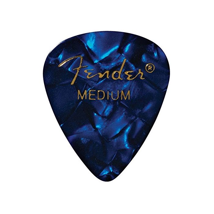 Fender 351 Premium Celluloid Guitar Picks - MEDIUM, BLUE MOTO 12-Pack (1 Dozen)