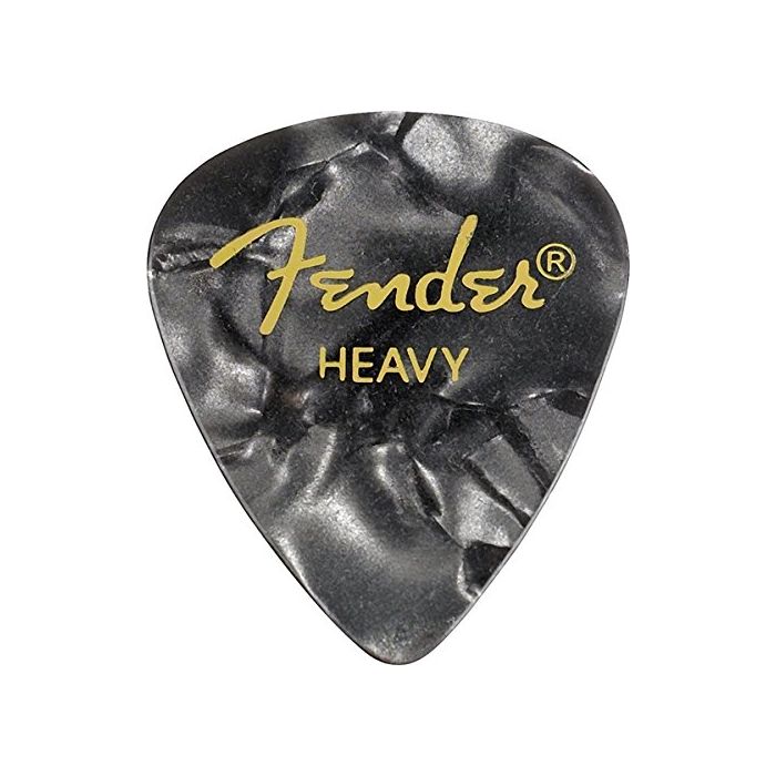 Fender 351 Premium Celluloid Guitar Picks - HEAVY, BLACK MOTO, 12-Pack (1 Dozen)