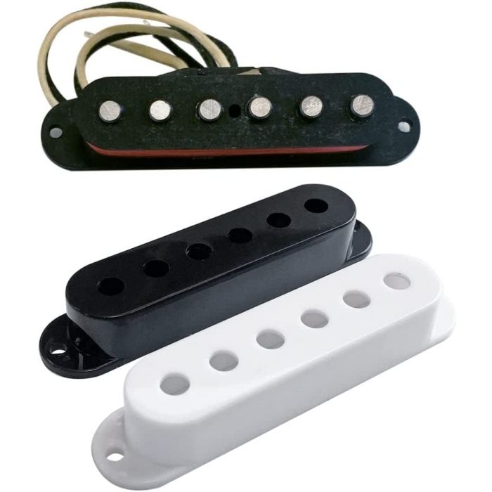 Habanero Serano Single Coil Neck Pickup with Black and White Covers, GJSTVNBW