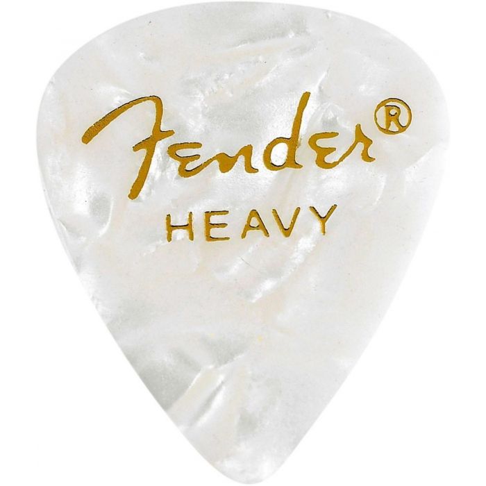 Fender 351 Premium Celluloid Guitar Picks - WHITE MOTO, HEAVY 144-Pack (1 Gross)