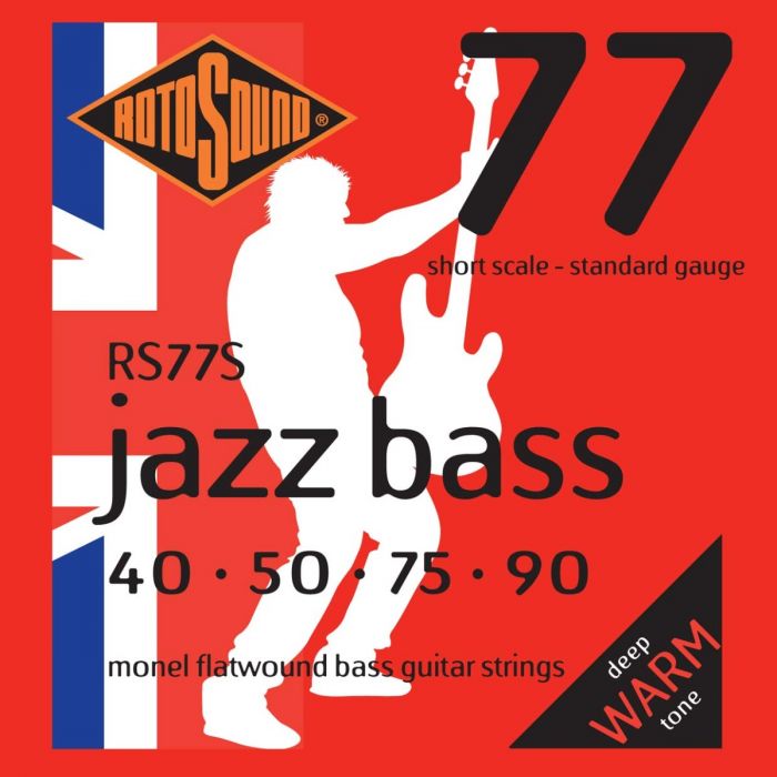 Rotosound RS77S Monel Flatwound Short-Scale 4-String Electric Bass Strings 40-90