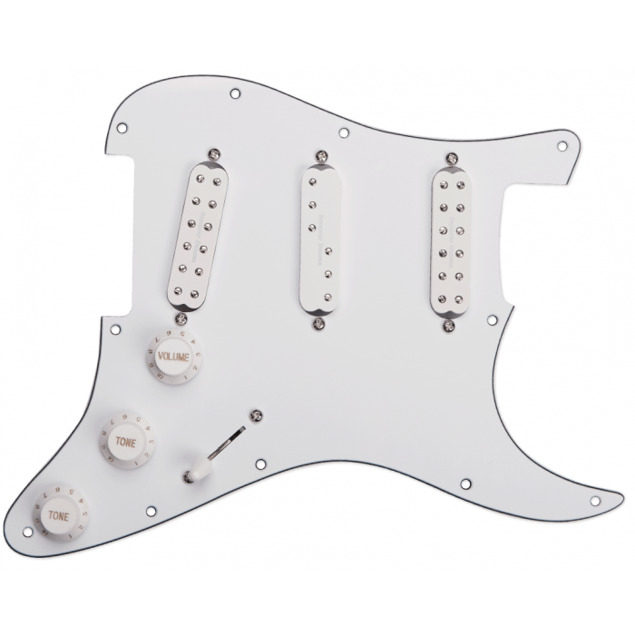 SEYMOUR DUNCAN Everything Axe Prewired/Loaded WHITE Pickguard for Strat