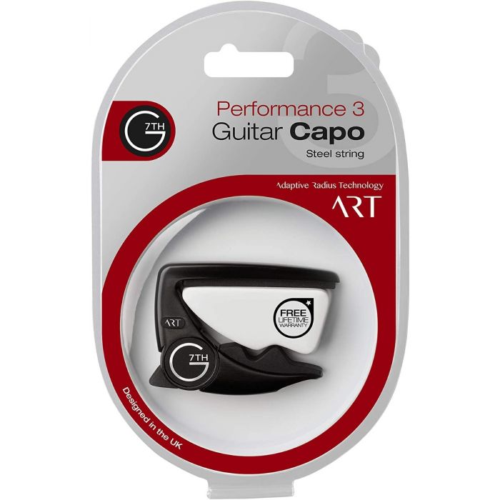 G7th Performance 3 Guitar Capo with ART, Steel String, SATIN BLACK