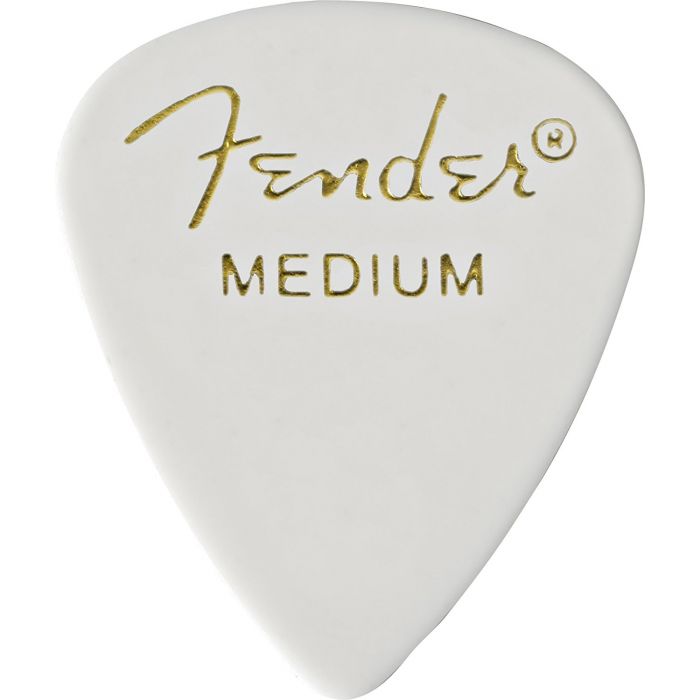 Fender 351 Classic Celluloid Guitar Picks - WHITE, MEDIUM - 12-Pack (1 Dozen)