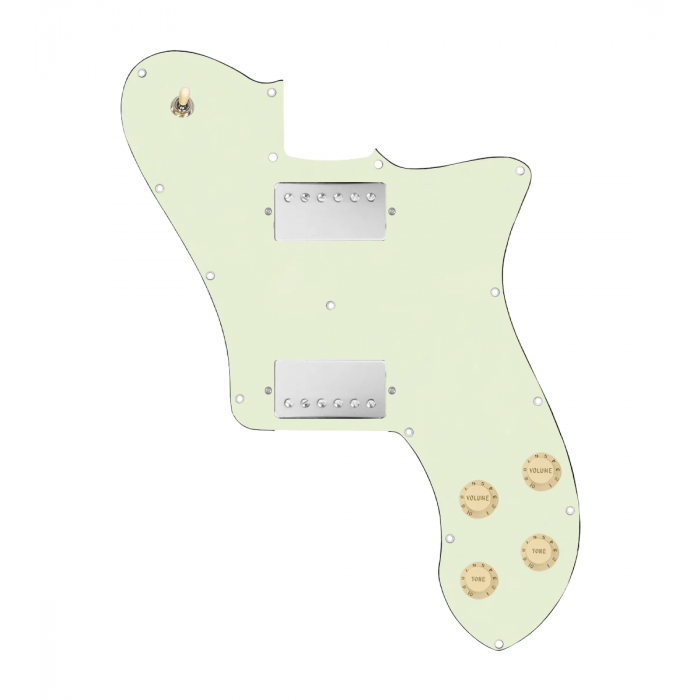 920D Custom 72 Deluxe Tele Loaded Pickguard With Nickel Cool Kids Humbuckers, Aged White Knobs, and Mint Green Pickguard