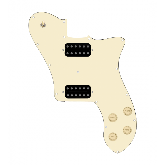 920D Custom 72 Deluxe Tele Loaded Pickguard With Uncovered Cool Kids Humbuckers, Aged White Knobs, and Aged White Pickguard