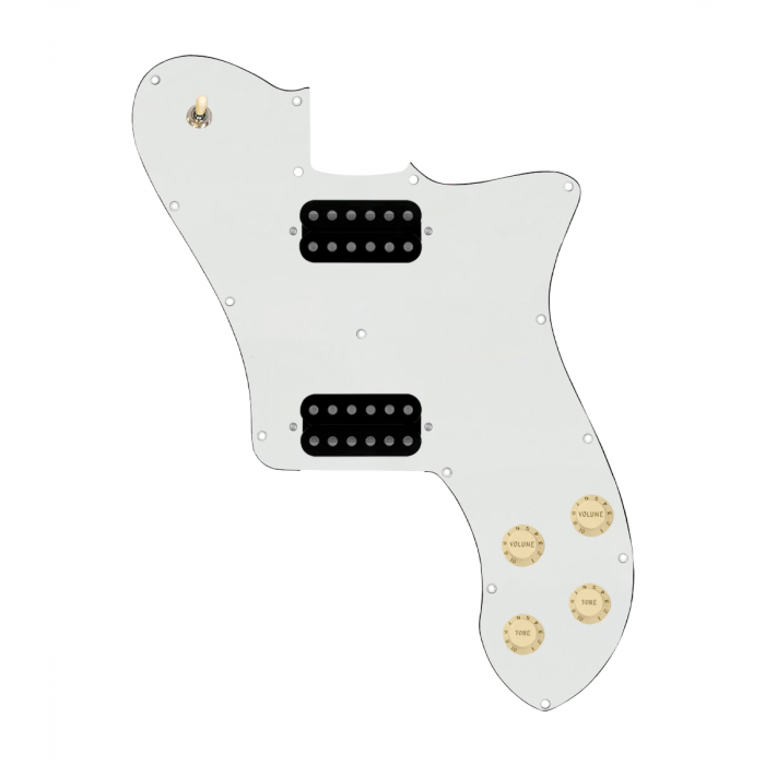 920D Custom 72 Deluxe Tele Loaded Pickguard With Uncovered Cool Kids Humbuckers, Aged White Knobs, and Parchment Pickguard