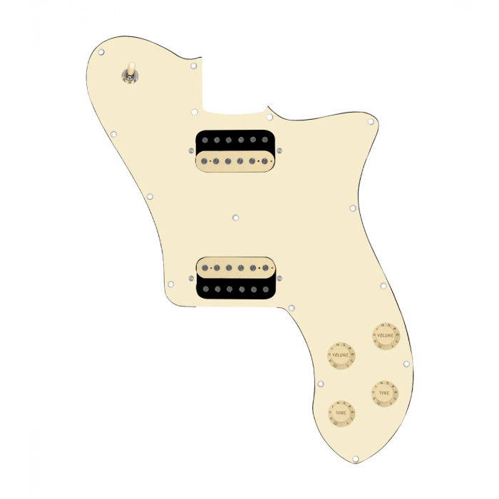 920D Custom 72 Deluxe Tele Loaded Pickguard With Uncovered Roughneck Humbuckers, Aged White Knobs, and Aged White Pickguard