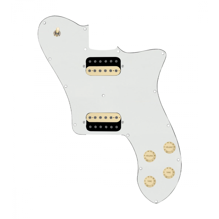 920D Custom 72 Deluxe Tele Loaded Pickguard With Uncovered Roughneck Humbuckers, Aged White Knobs, and Parchment Pickguard