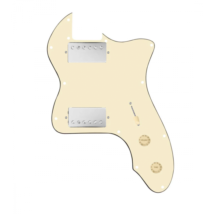 920D Custom 72 Thinline Tele Loaded Pickguard With Nickel Cool Kids Humbuckers, Aged White Knobs, and Aged White Pickguard