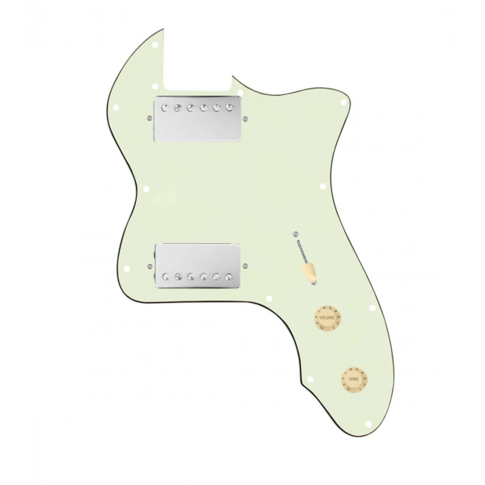 920D Custom 72 Thinline Tele Loaded Pickguard With Nickel Cool Kids Humbuckers, Aged White Knobs, and Mint Green Pickguard
