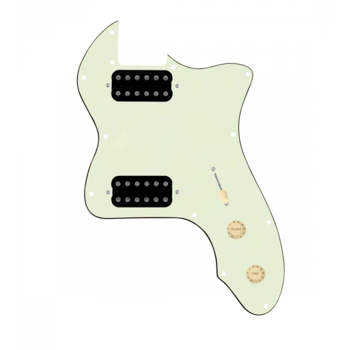 920D Custom 72 Thinline Tele Loaded Pickguard With Uncovered Cool Kids Humbuckers, Aged White Knobs, and Mint Green Pickguard