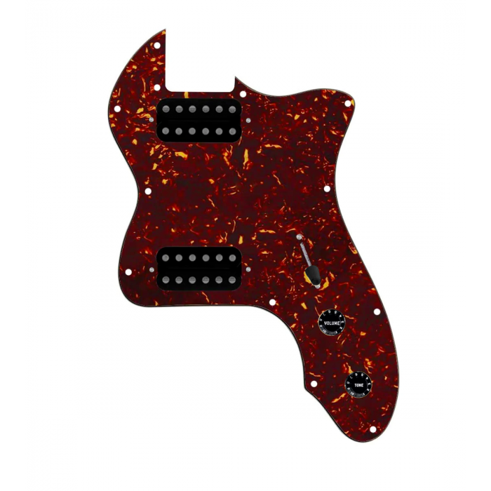 920D Custom 72 Thinline Tele Loaded Pickguard With Uncovered Cool Kids Humbuckers, Black Knobs, and Tortoise Pickguard
