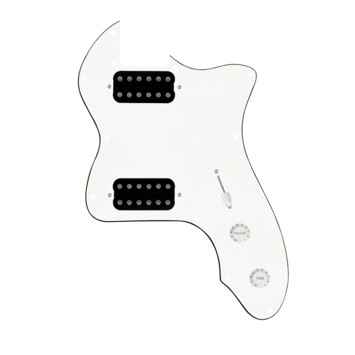 920D Custom 72 Thinline Tele Loaded Pickguard With Uncovered Cool Kids Humbuckers, White Knobs, and White Pickguard