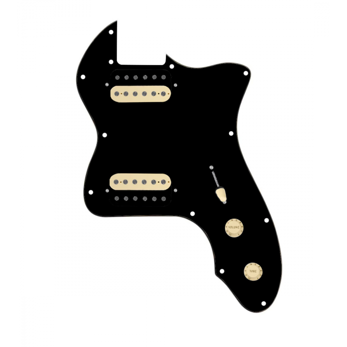 920D Custom 72 Thinline Tele Loaded Pickguard With Uncovered Roughneck Humbuckers, Aged White Knobs, and Black Pickguard