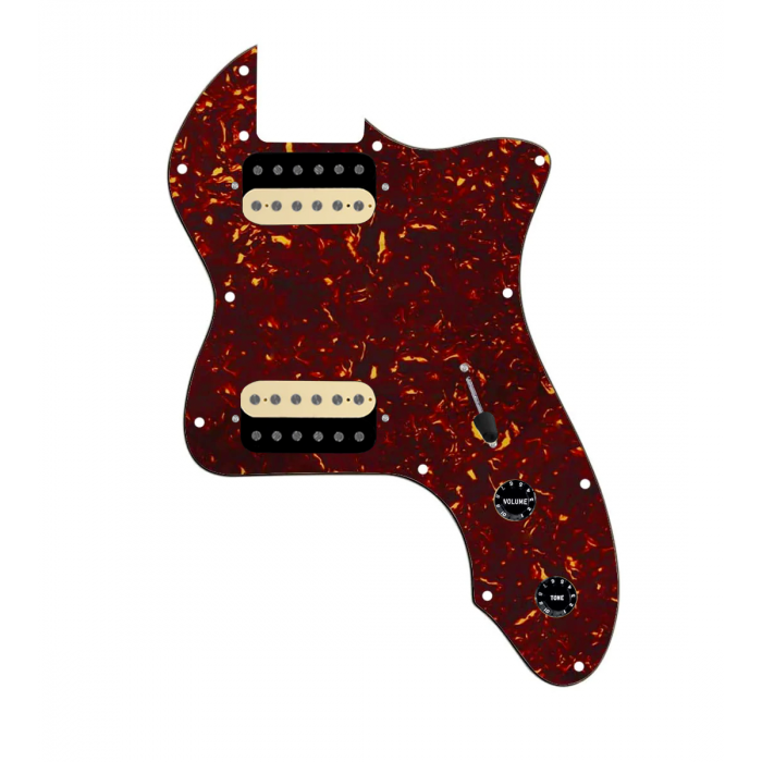 920D Custom 72 Thinline Tele Loaded Pickguard With Uncovered Roughneck Humbuckers, Black Knobs, and Tortoise Pickguard