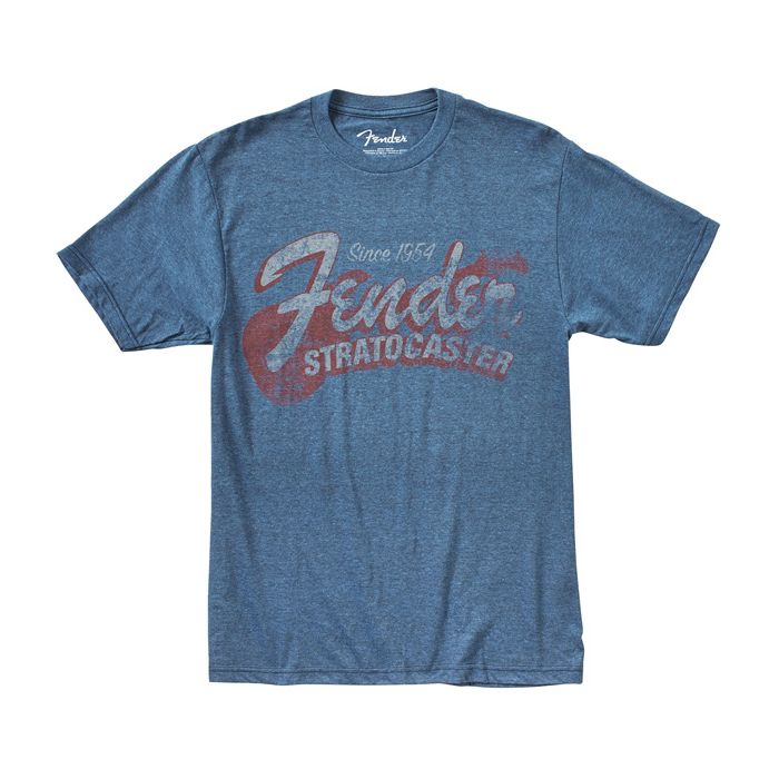 Genuine Fender "Since 1954" Guitar Logo Tee Men's T-Shirt - BLUE - L, LARGE