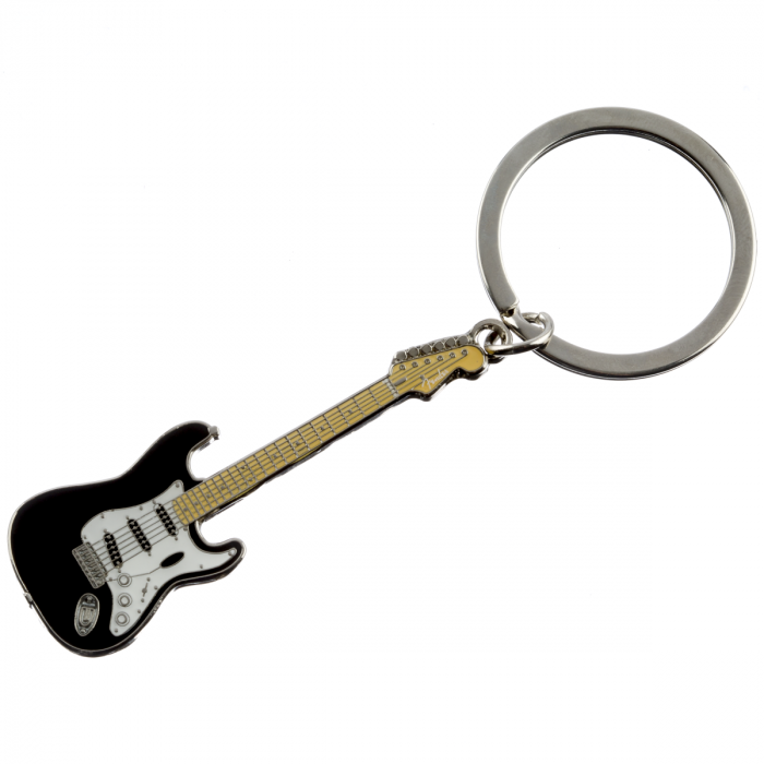 Genuine Fender Stratocaster/Strat Guitar Gift Key Chain, Black